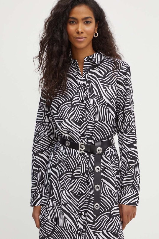 Βαμβακερό φόρεμα MICHAEL Michael Kors μαύρο MS4829WETX