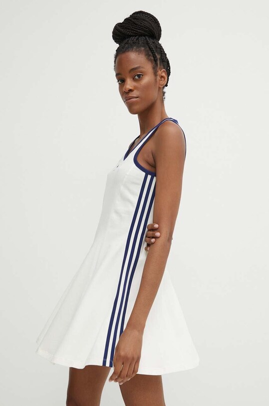 Šaty adidas Originals s elastanom béžová IR7468
