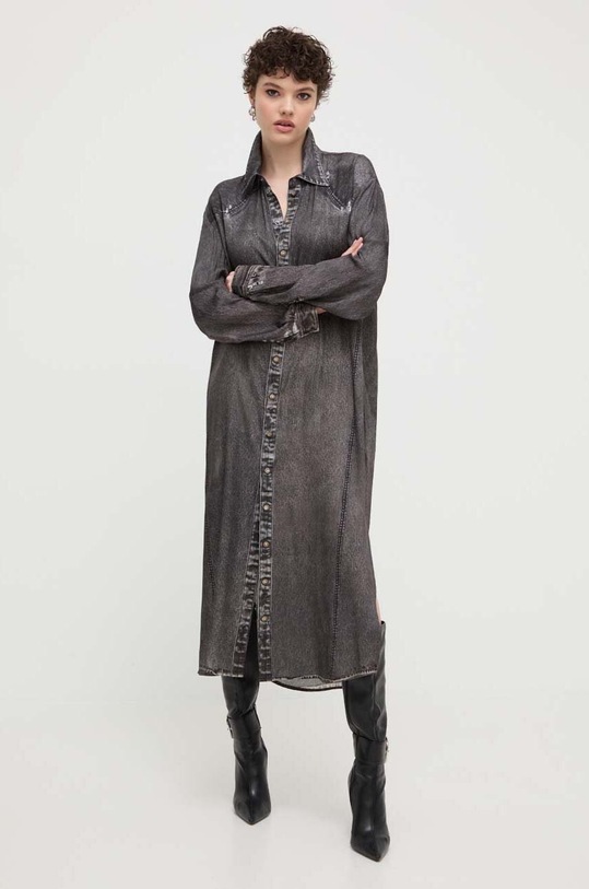 Šaty Diesel D-ALTON-N1 viskóza sivá A13491.0LIAM