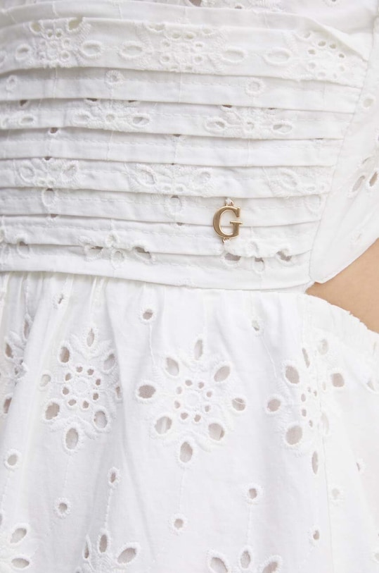 Guess rochie din bumbac PALMA W4GK46.WG571 alb