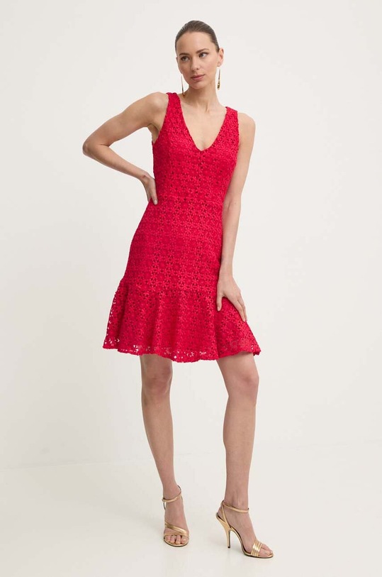 Guess rochie ALLIE culoarea roz, mini, evazată, W4GK0I WG7W0 | ANSWEAR.ro