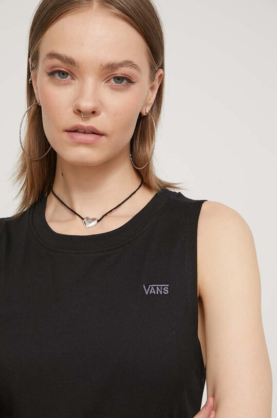 Pamučna haljina Vans crna VN000JFGBLK1