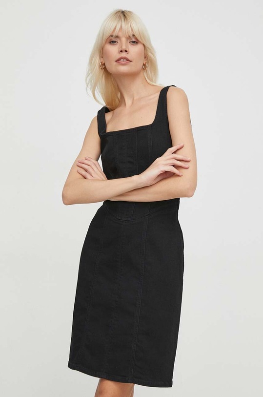 Φόρεμα τζιν Calvin Klein Jeans με ελαστάν μαύρο J20J222659