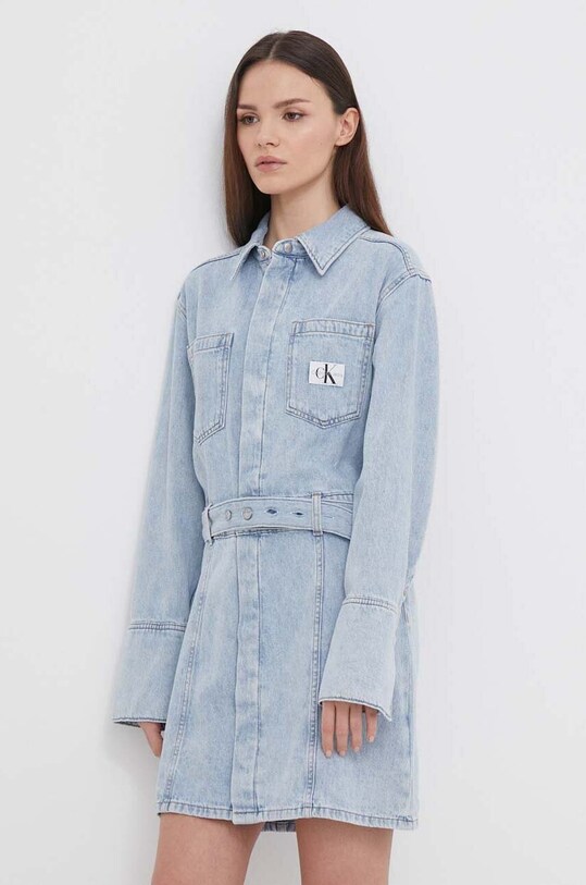 Φόρεμα τζιν Calvin Klein Jeans μακρύ μπλε J20J222784
