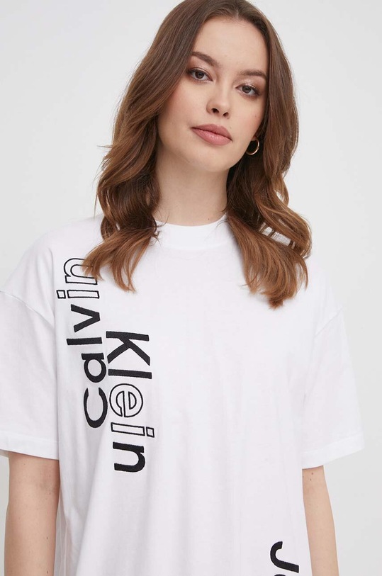 Calvin Klein Jeans sukienka bawełniana beżowy J20J223042