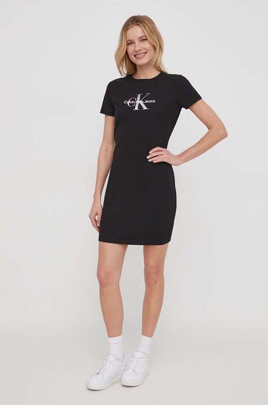 Calvin Klein Jeans ruha rövid fekete J20J223056