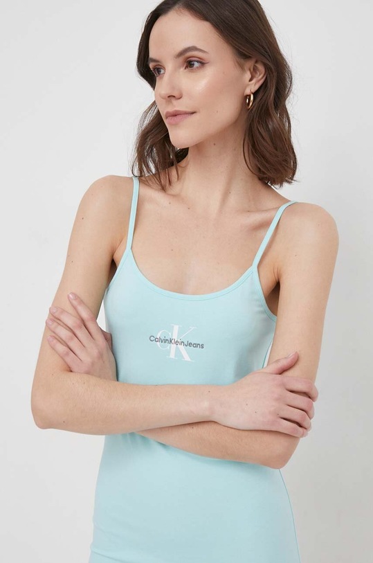 Calvin Klein Jeans sukienka turkusowy J20J223420