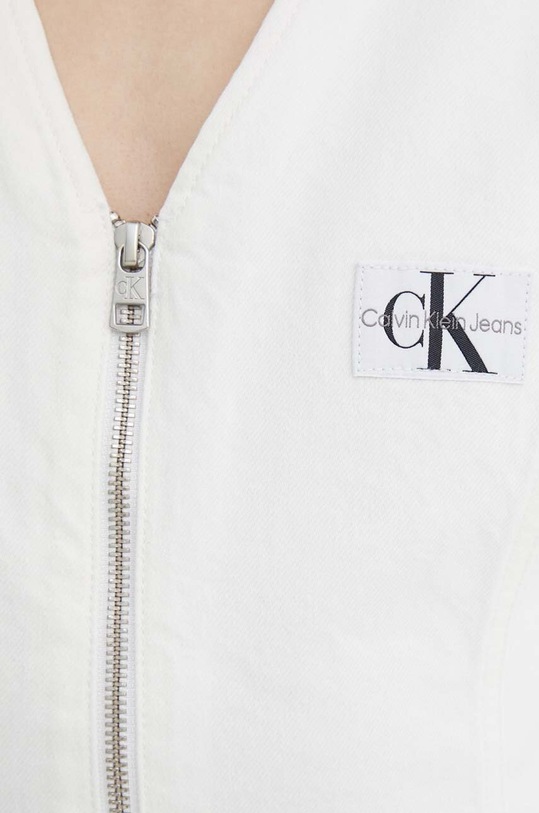Calvin Klein Jeans rochie din bumbac J20J222782 alb
