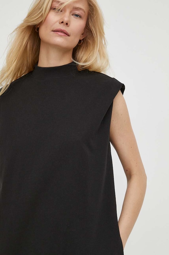 Βαμβακερό φόρεμα G-Star D24488.C336 μαύρο SS24