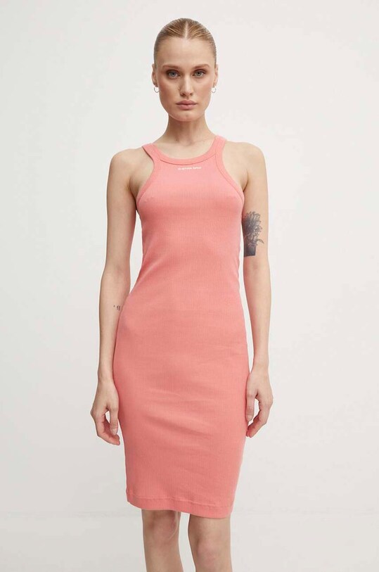 G-Star rochie din bumbac roz D24485.D289