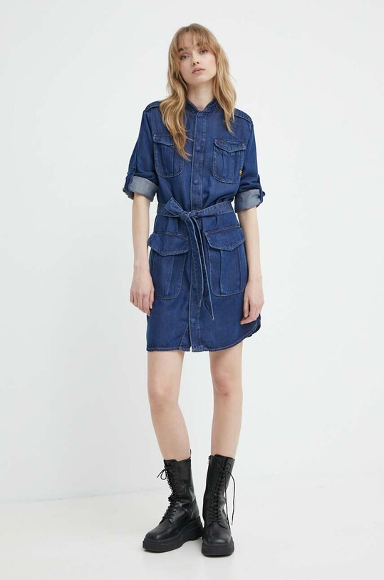 G-Star rochie D24350.D548 bleumarin SS24