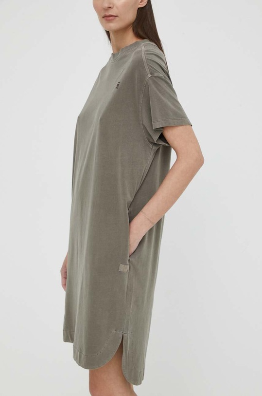 Βαμβακερό φόρεμα G-Star D24483.D610 καφέ SS24