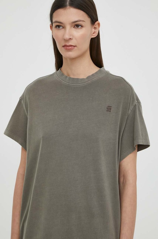 Βαμβακερό φόρεμα G-Star καφέ D24483.D610