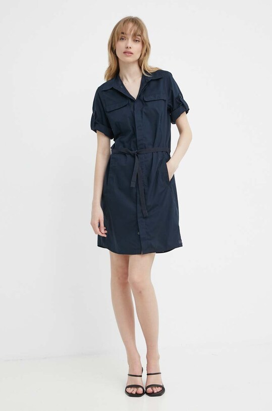 G-Star rochie din bumbac D24271.4481 bleumarin SS24