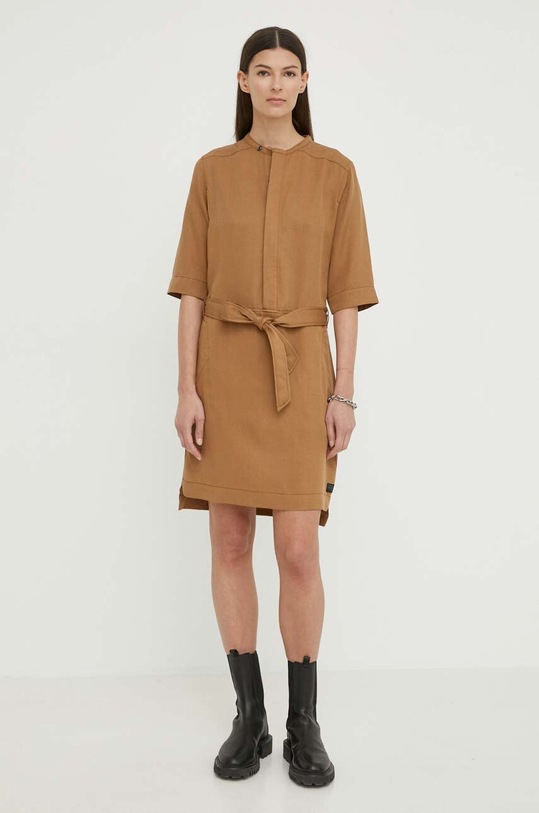 Φόρεμα G-Star D24272.D521 καφέ SS24