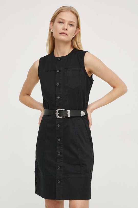G-Star rochie din denim D24269.C105 negru SS24