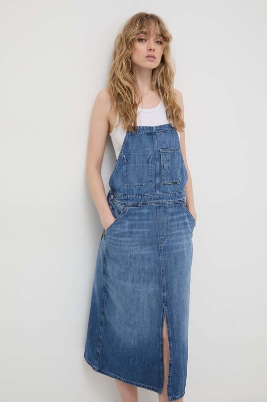 G-Star Raw sukienka jeansowa D24351.D536 niebieski SS25