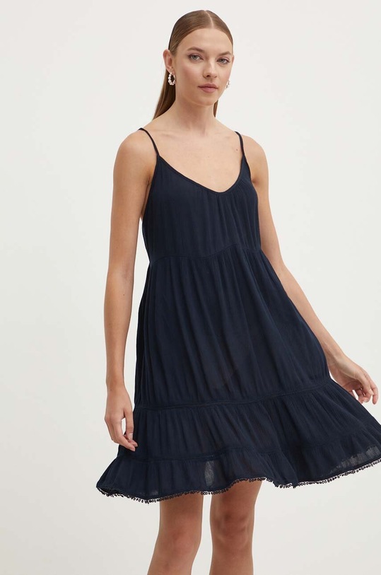 Superdry rochie din bumbac mini bleumarin W8011670A.98T