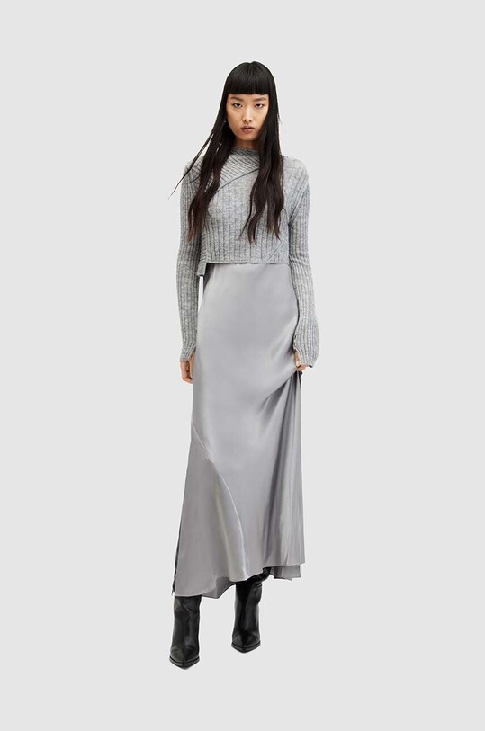 Vunena haljina i pulover AllSaints Planet friendly srebrna WD599Z