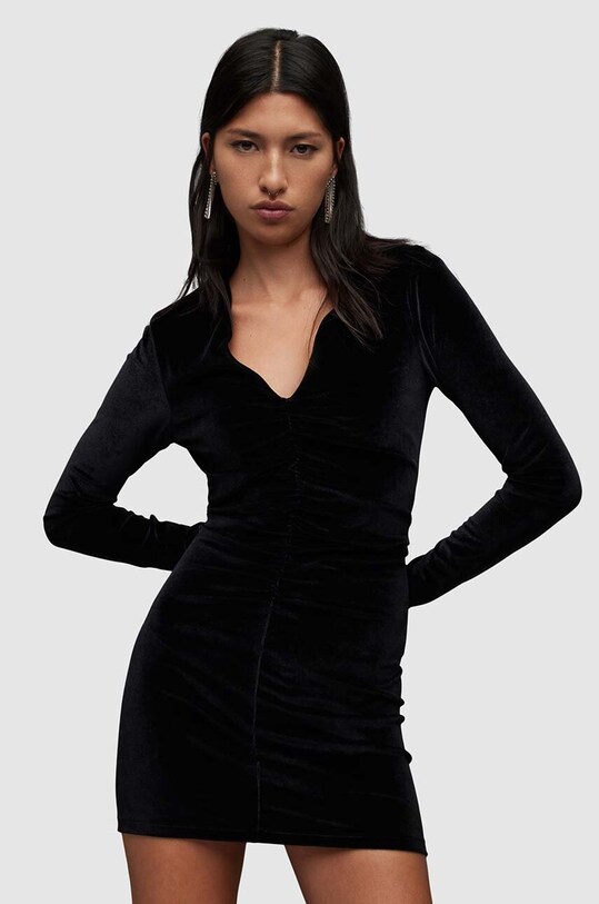 Φόρεμα AllSaints Anya Velvet WD289Z μαύρο SS24
