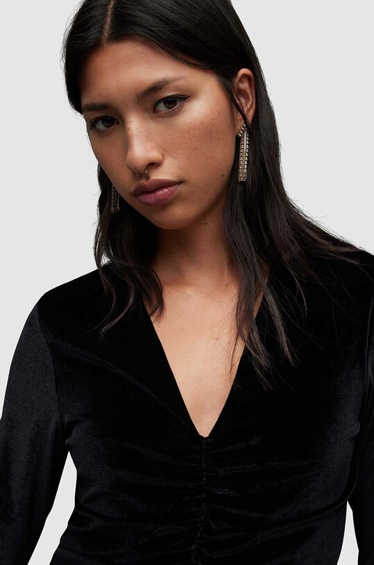 Ρούχα Φόρεμα AllSaints Anya Velvet WD289Z μαύρο
