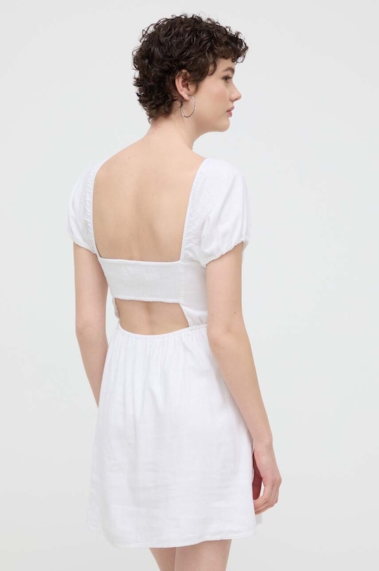 Odzież Hollister Co. sukienka lniana KI359.4075.100 biały