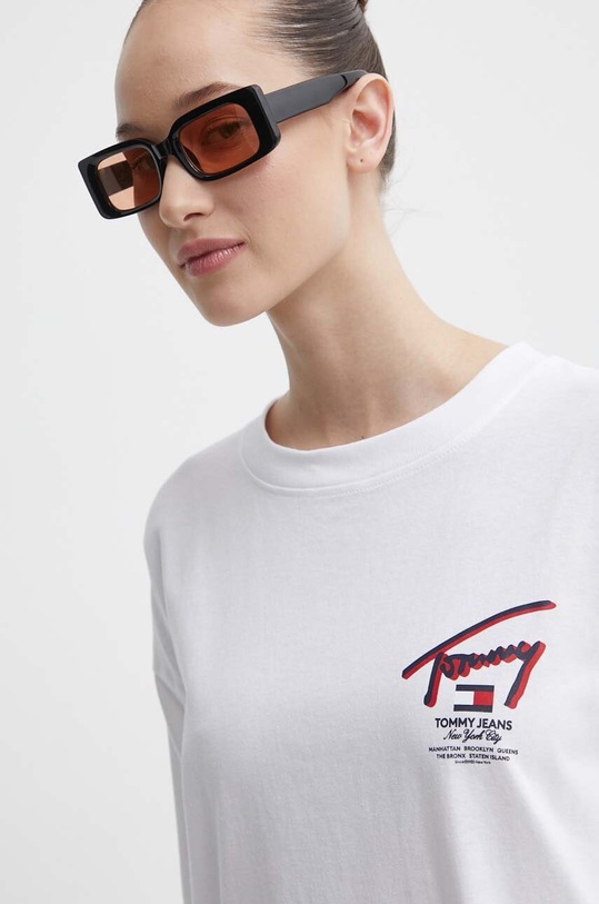 Tommy Jeans pamut ruha fehér DW0DW18095