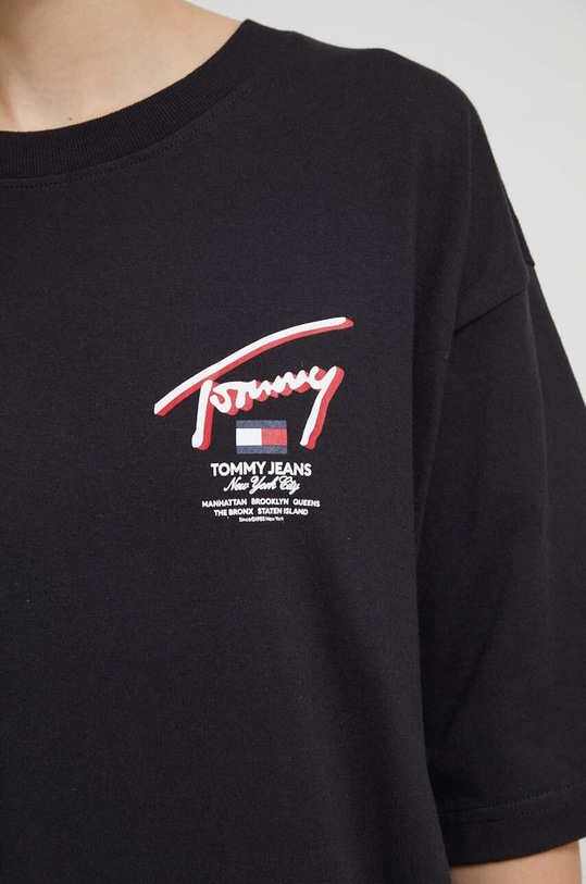 Βαμβακερό φόρεμα Tommy Jeans DW0DW18095 μαύρο