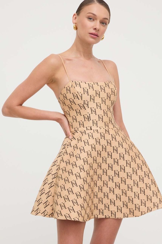 Elisabetta Franchi sukienka AB64142E2 beżowy SS24