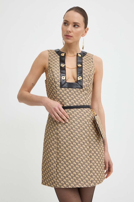 Šaty Elisabetta Franchi látka béžová AB64642E2