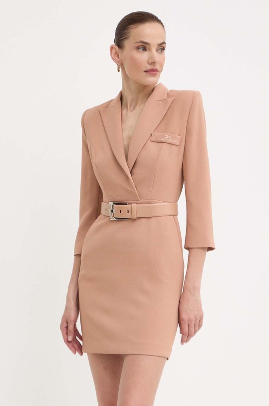 Φόρεμα Elisabetta Franchi AB66342E2 μπεζ SS24