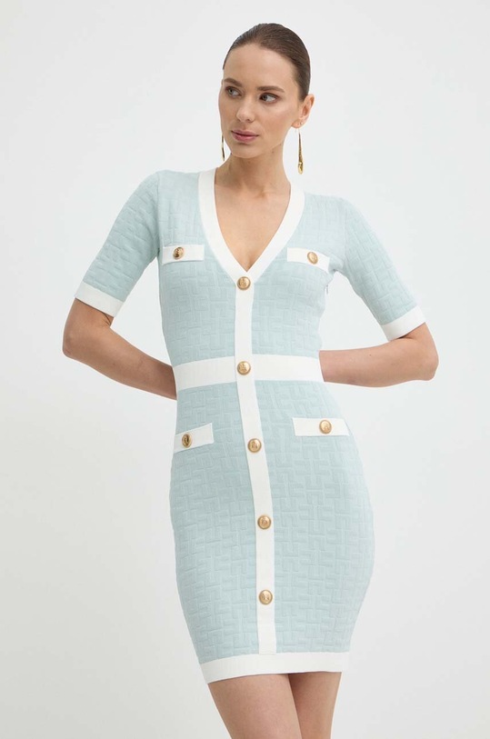 Elisabetta Franchi sukienka szpic zielony AM81B42E2