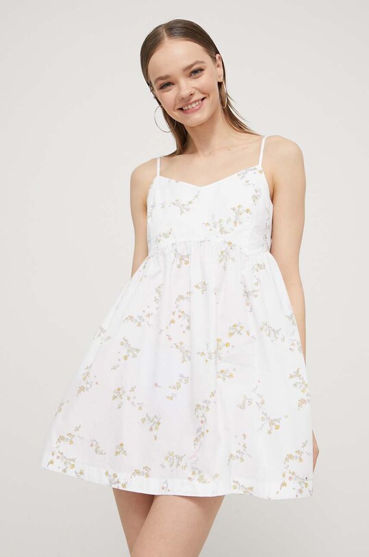 Tommy Jeans rochie din bumbac mini alb DW0DW17940