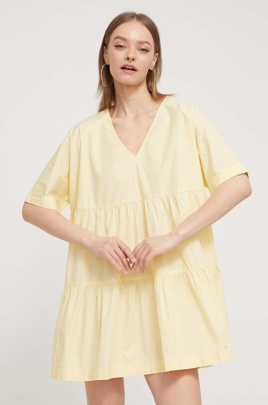 Бавовняна сукня Tommy Jeans DW0DW17948 жовтий SS24