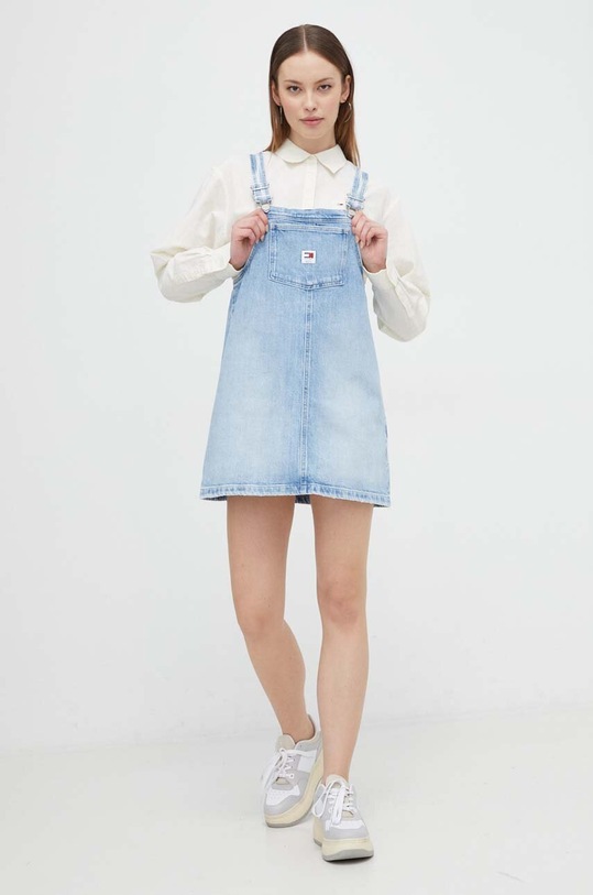 Tommy Jeans sukienka jeansowa niebieski DW0DW17678
