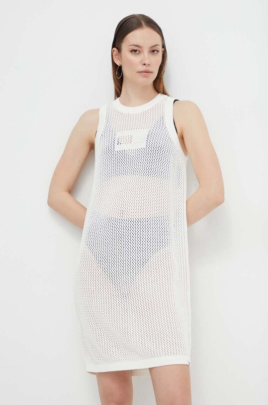 Tommy Jeans rochie mini bej DW0DW17930