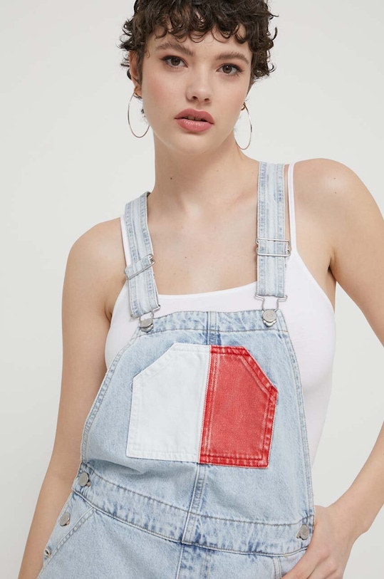 Tommy Jeans rochie din denim albastru DW0DW18116