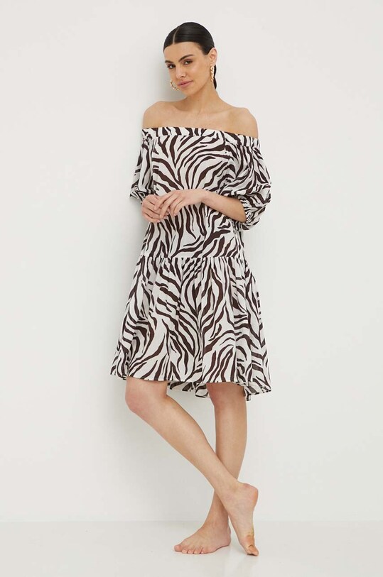 Хлопковое платье Max Mara Beachwear 2416221049600 коричневый SS24
