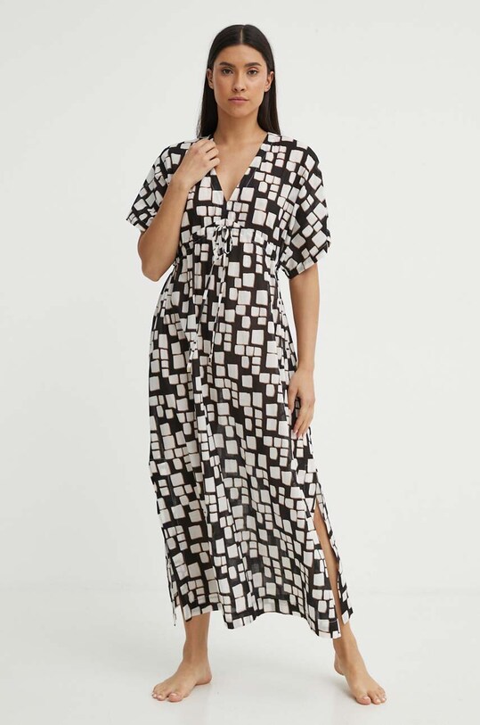 Max Mara Beachwear rochie de plajă din bumbac negru 2416221059600