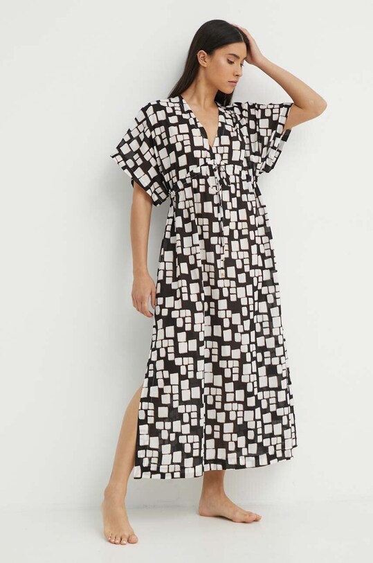 Max Mara Beachwear rochie de plajă din bumbac negru 2416221059600