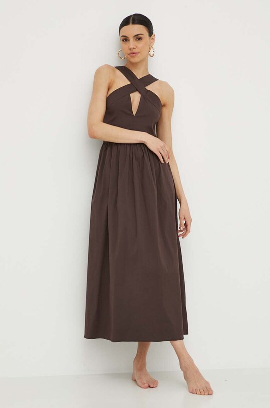 Plážové šaty Max Mara Beachwear 2416221079600 hnedá SS24