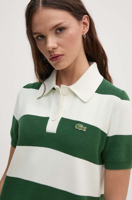 Lacoste rochie din bumbac verde EF6919