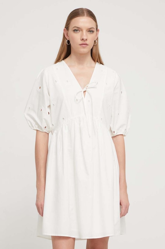 Bavlnené šaty Desigual bavlna béžová 24SWVW60