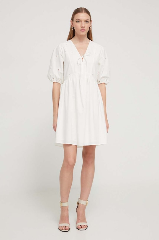 Bavlnené šaty Desigual 24SWVW60 béžová SS24