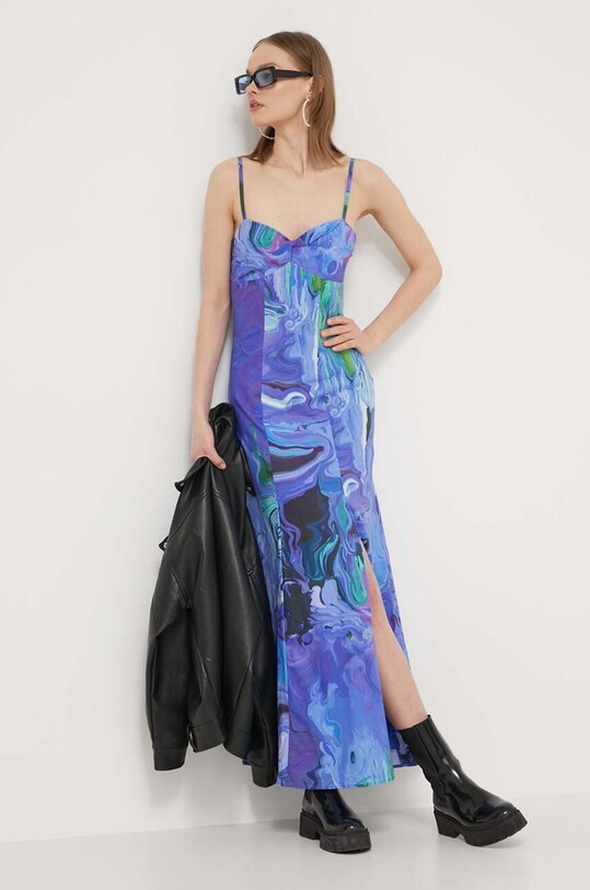 Šaty Desigual BLEU LACROIX s elastanom fialová 24SWVW80