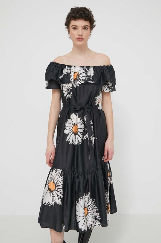 Бавовняна сукня Desigual GEORGEO 24SWVW02 чорний SS24