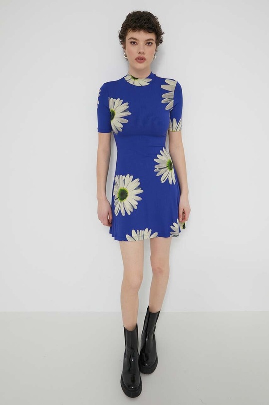 Desigual sukienka MARGARITAS wzorzyste niebieski 24SWVK70