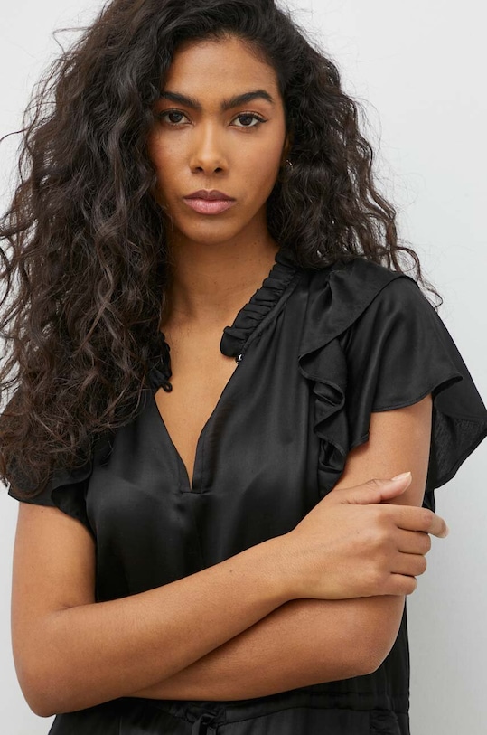 MUNTHE rochie din amestec de in negru 1303.24230