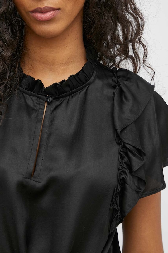 MUNTHE rochie din amestec de in 1303.24230 negru