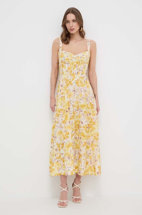 Bardot rochie maxi galben 58546DB3.YELLOW.FLO